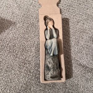 Willow Tree Blue and Gray Contemplative Sculpture Patience